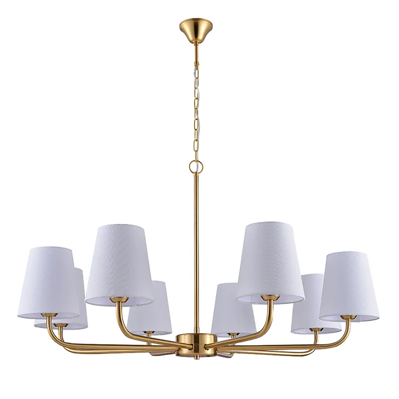 Aes Beige Fabric Lampshade Chandelier