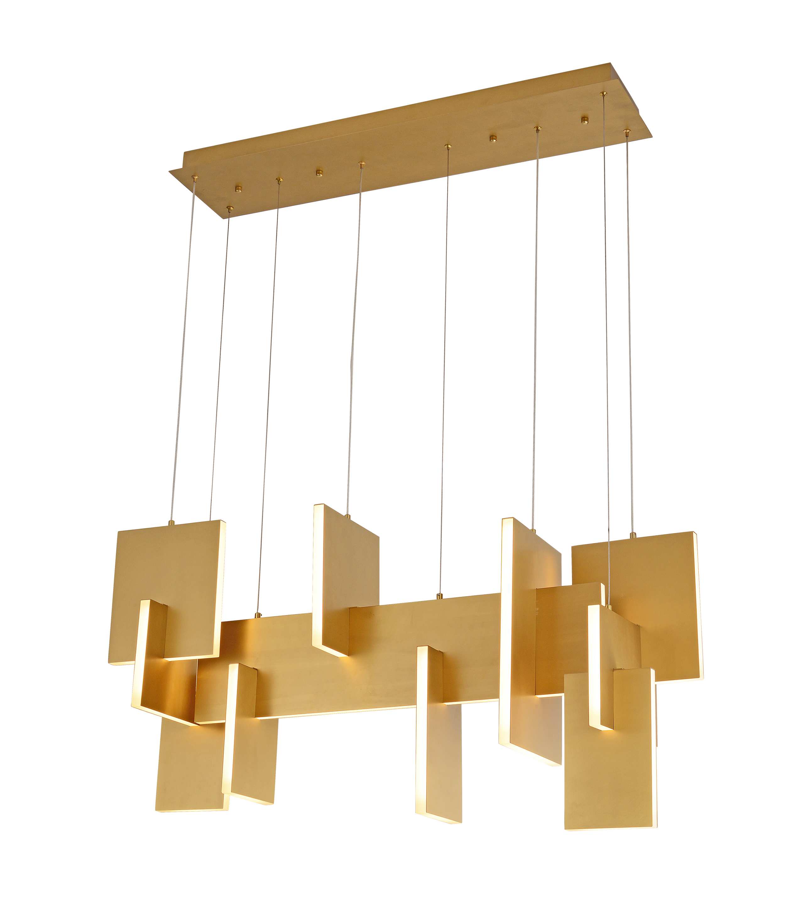 Aurum Geometricum Panel Linear Chandelier