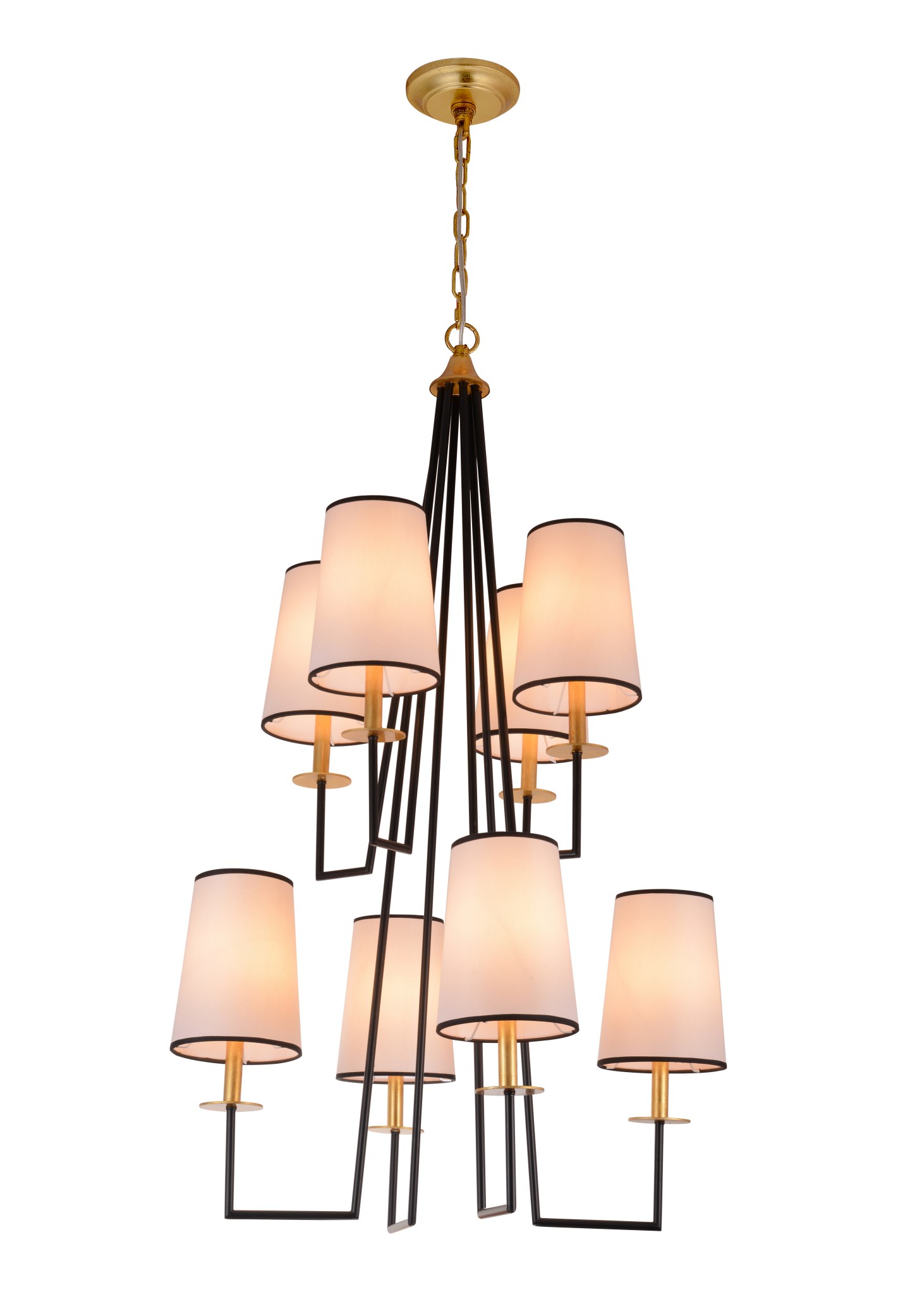 Tiered Geometrica VIII‑Lux Nigrum Aurum Fabrica Chandelier