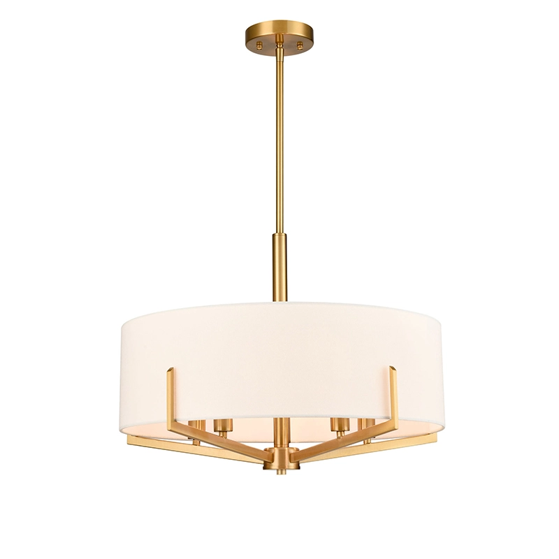 White Fabric shade Modern Chandelier